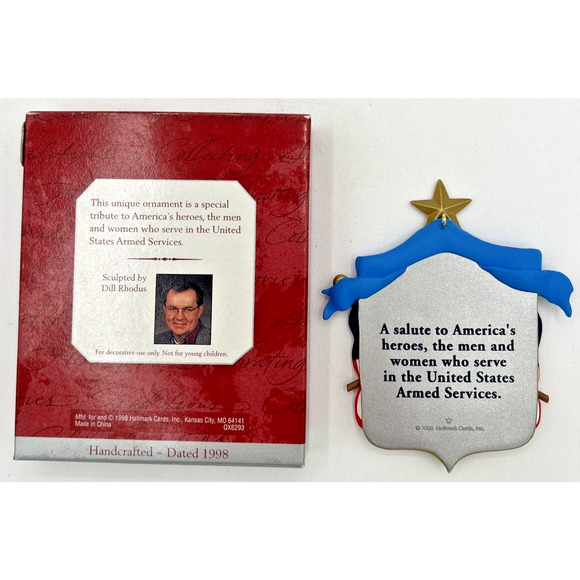 1998 Hallmark National Salute Keepsake Ornament SKU U108 - Picture 2 of 2